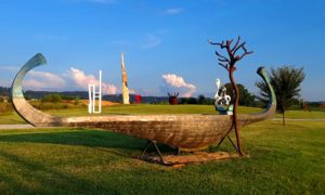 Cast off! Get out there! Experience! A Viking Longboat sculpture at SCULPTURE FIELDS AT MONTAGUE PARK in Chattanooga