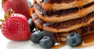 gluten free blueberry pancakes - groats and coconut flour