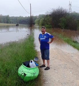 School bus kayak, Chickamauga Flood, April 2018